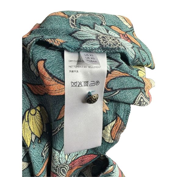 Anthropologie Geneva Floral Green Halter Wide Leg Jumpsuit Size XS Women's - Picture 8 of 9
